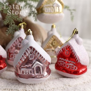 速发圣场节装饰品树创意小屋子挂件布艺礼品诞景布置小摆件料材包