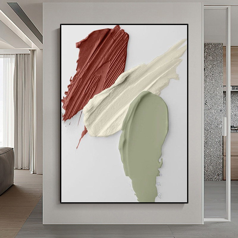 速发大芬村简约肌理手绘油画客厅玄关饭厅现代轻奢装饰画抽象立体