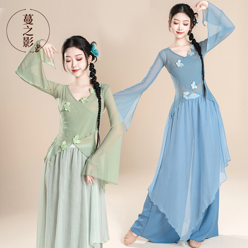 速发练典中蹈服身韵纱衣舞国舞演出服舞古功服集训上衣