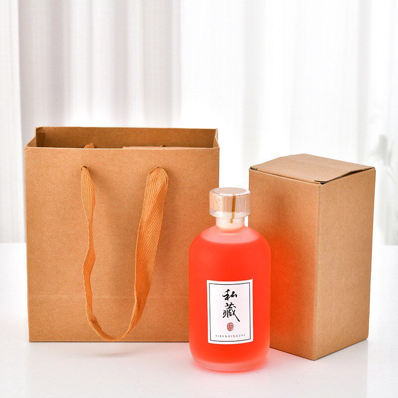 速发酒酒瓶冰酒瓶自酿青梅酒瓶250透明果果瓶分瓶装500蒙砂小酒瓶