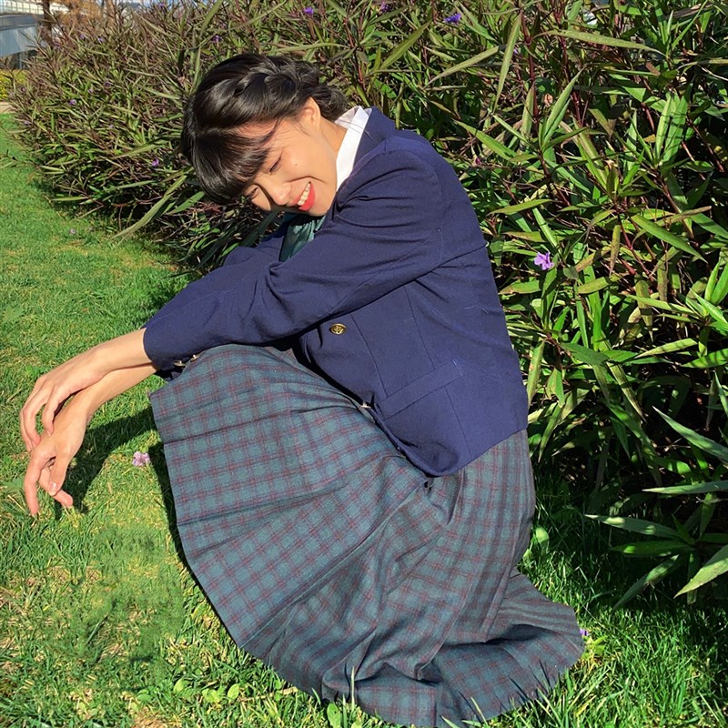 速发松野 格裙供脏地震jk制服百褶裙学生心搭半身裙格子校百感