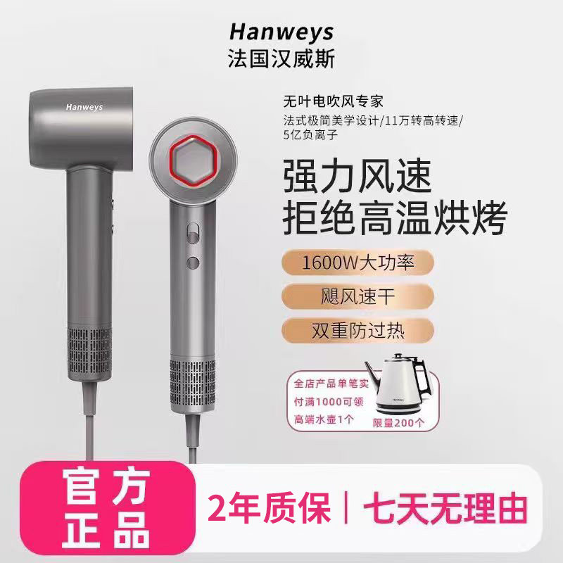Hanweys 法国汉威斯无叶高速电吹风机家用护发大功率