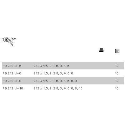P头B212L-H-8212LH8圆KFB长轴内角六扳手