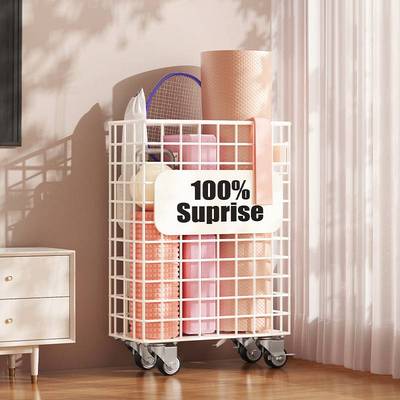 繁盛脏衣篓收纳筐铁艺折叠脏衣篮家夹缝用带轮窄高洗衣储物窄缝