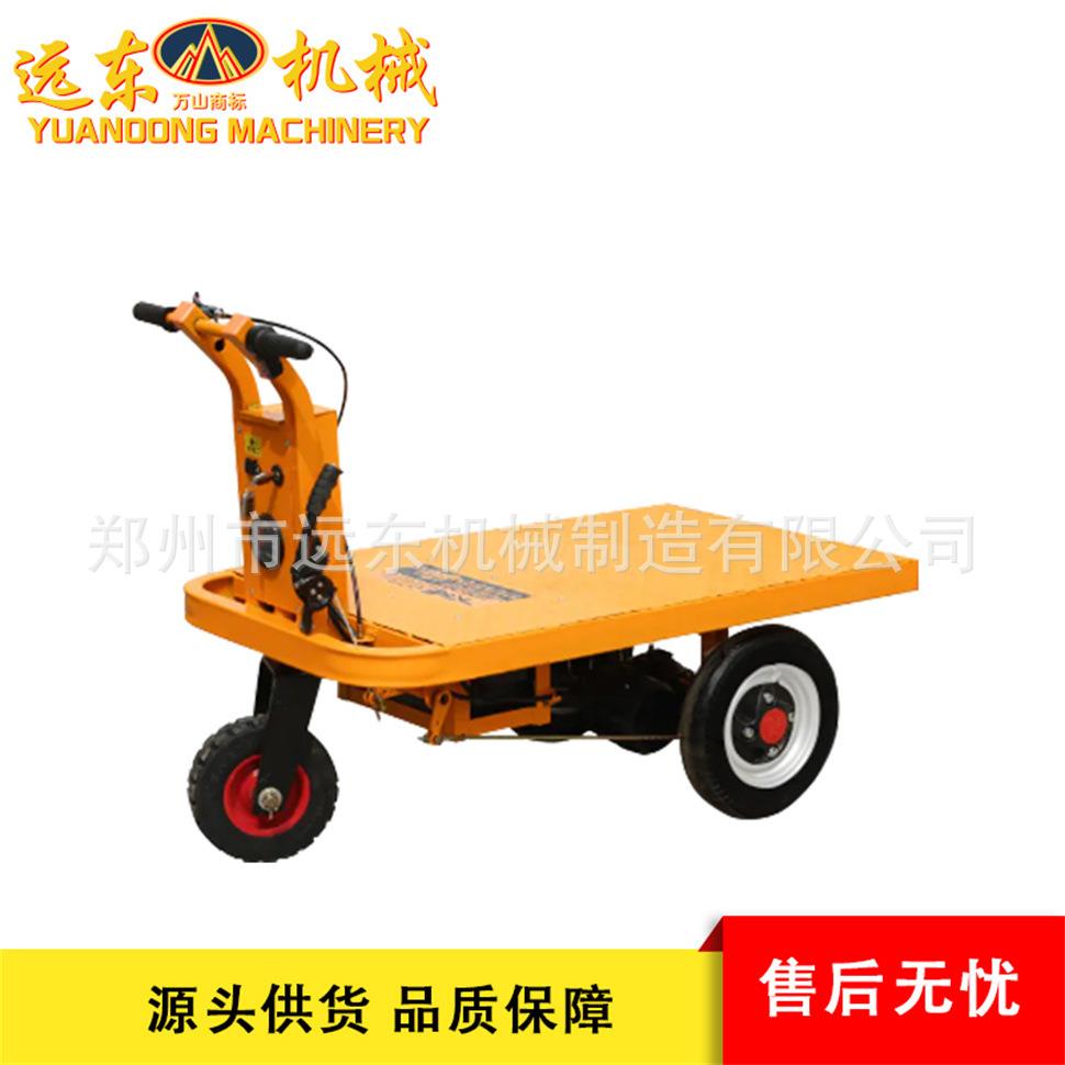 手推站式平板车建筑工地电动三轮车翻斗车工具车搬运拉粪上料拉货