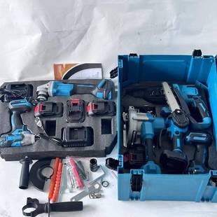 外贸厂家锂电工具四件套电锤角磨扳手电钻电动工具套装