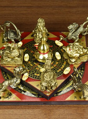 速发铜八方招财聚财镇摆件金蟾罗盘麒聚铜龙龟葫芦貔貅麟宝盆纳财