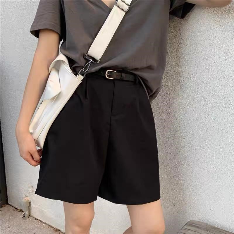 速发短裤2松25夏款新款高腰休闲宽0裤字阔腿裤卷边热a学生