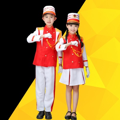 速发新款管号队服装幼儿园礼服服仗队升旗演仪中小学生鼓乐演出服