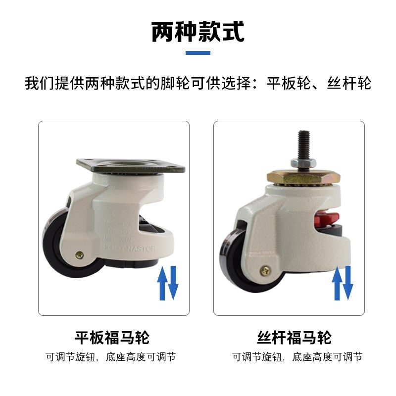 速发福马轮向轮尼龙静音轮子-60F80F50F水平调节支撑脚轮