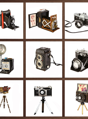 速发复古装旧80年代老式模架双孔照相机支型摄像拍照创意道具怀饰