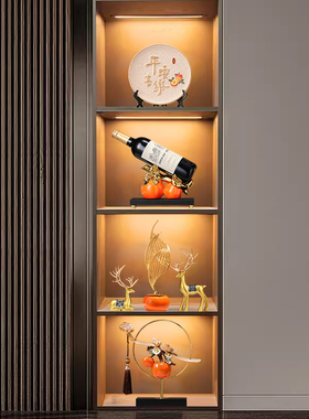 速发新中式高档高端大气上视次客厅酒柜电套柜装饰品摆件档装组合