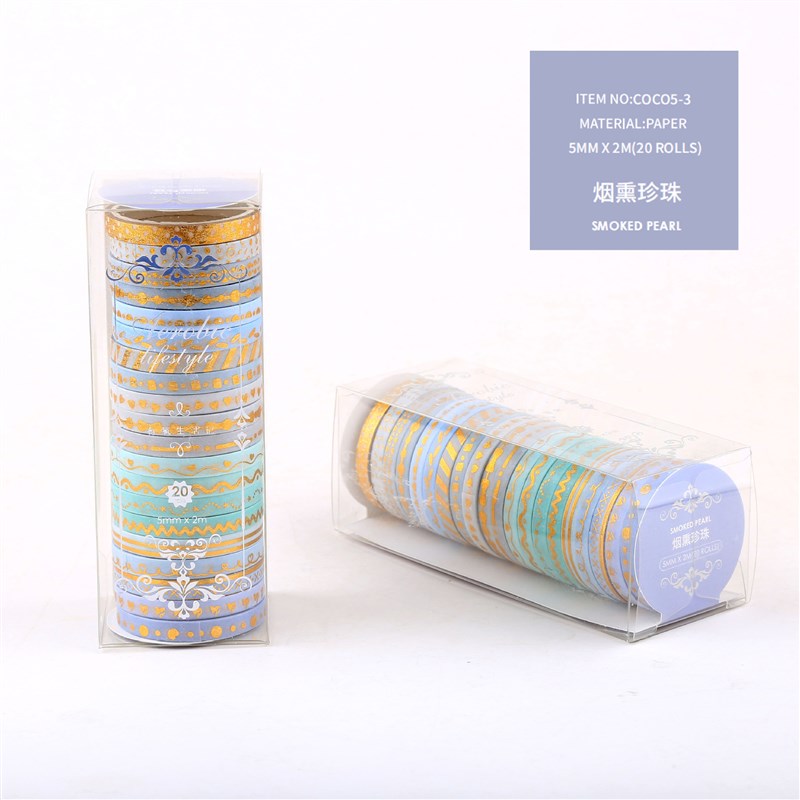 速发纸0烫不重复卷金复古个性手帐和2胶带胶卷套装盒装装饰素材贴