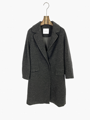 柯罗芭冬季专柜同款深灰色羊毛提花时尚大衣  FY0977 ￥6900