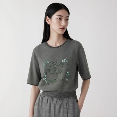 柯罗芭春秋专柜同款草绿色茧型T恤  TY7303 ￥4290