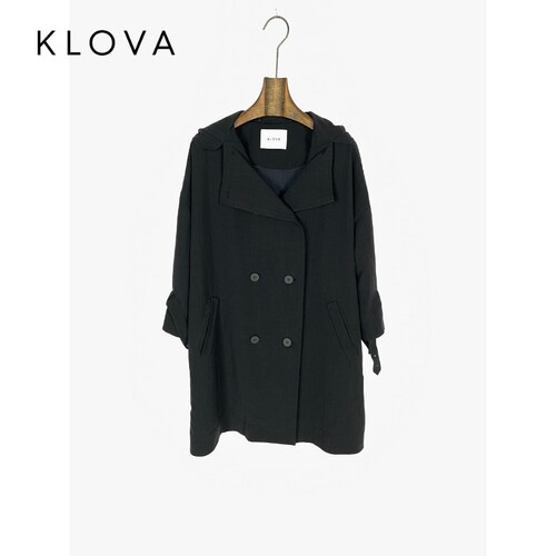 柯罗芭春秋专柜同款时尚A型蓝黑色风衣  FW2343 ￥5690