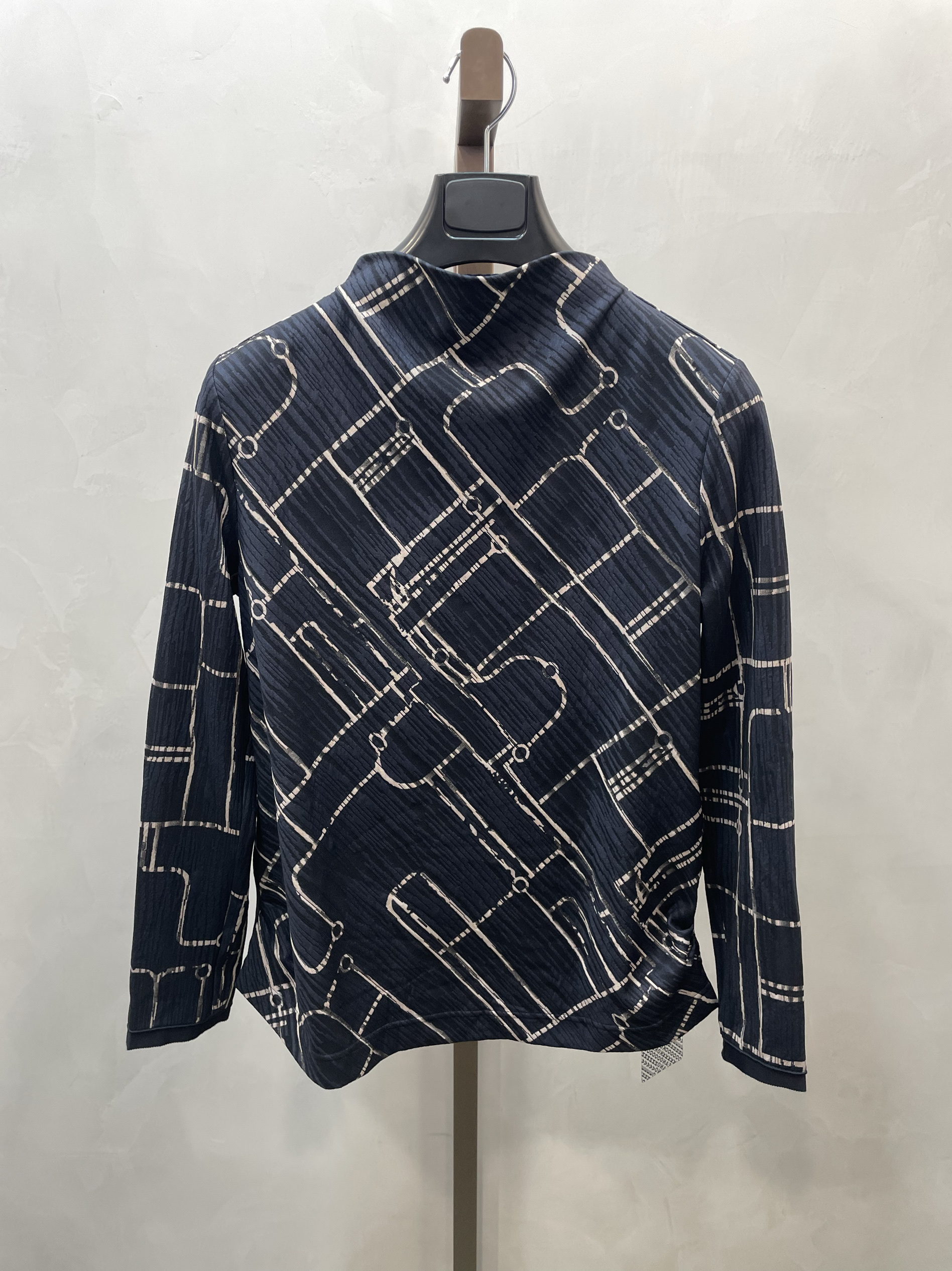 柯利亚诺春秋专柜同款经典针织半高领花型打底T恤衫  TT1794