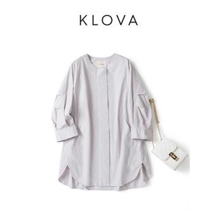 ￥5990 FW9101 柯罗芭春秋专柜同款 浅灰色中长茧型风衣