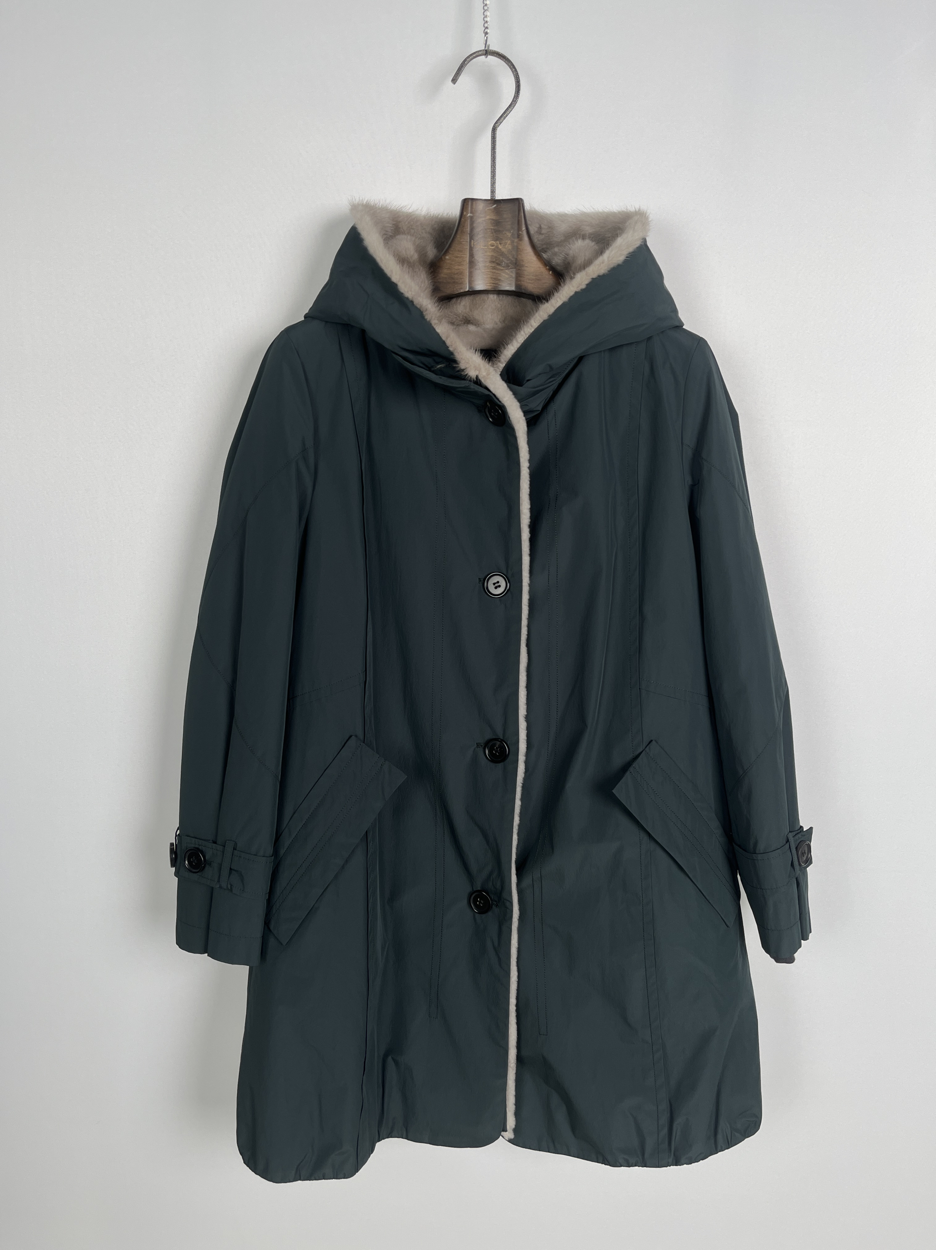 柯罗芭冬季专柜同款墨绿中长款时尚派克服  FP1950G ￥19900