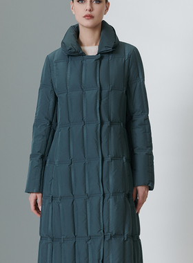 柯罗芭冬季专柜同款墨绿色中长款羽绒服  YC1487G ￥5690