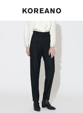 柯利亚诺黯清黑显腿长锥型百搭长裤 KW3010(JUN)黑色 吊牌价:1590