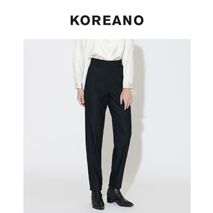 柯利亚诺黯清黑显腿长锥型百搭长裤 KW3010(JUN)黑色 吊牌价:1590