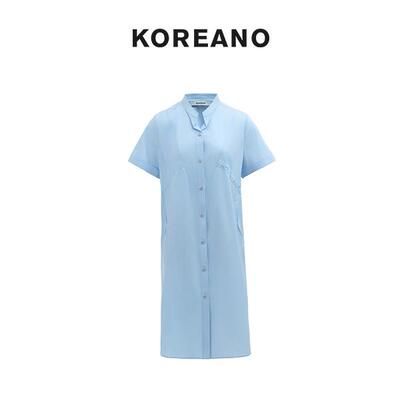柯利亚诺夏季专柜同款晴山蓝衬衫式连衣裙  LW9635(UN) ￥2280