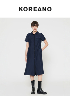 柯利亚诺春秋专柜同款藏蓝色衬衫连衣裙  LW3386 ￥3880