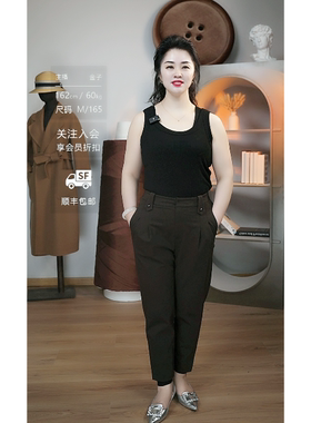 柯利亚诺冬季专柜同款中腰微弹九分中萝卜裤  KW6767(JUN)