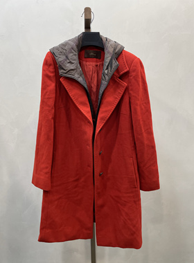 柯罗芭冬季专柜同款红色连帽小A型大衣  FY4475C ￥7580