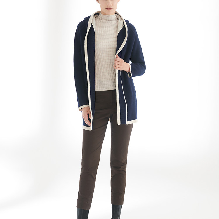 柯利亚诺冬季专柜同款藏蓝色休闲连帽毛衫外套  HY9889G ￥4880