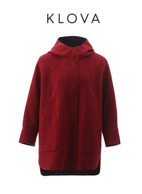 柯罗芭冬季专柜同款枫叶红双面呢连帽大衣【H】FY3053(UN) ￥7990