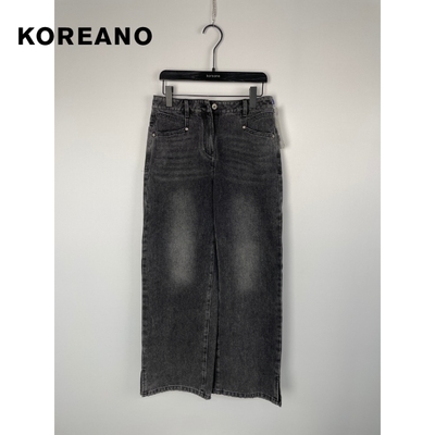 柯利亚诺春秋专柜同款复古黑阔腿牛仔裤  KN5711G ￥1190