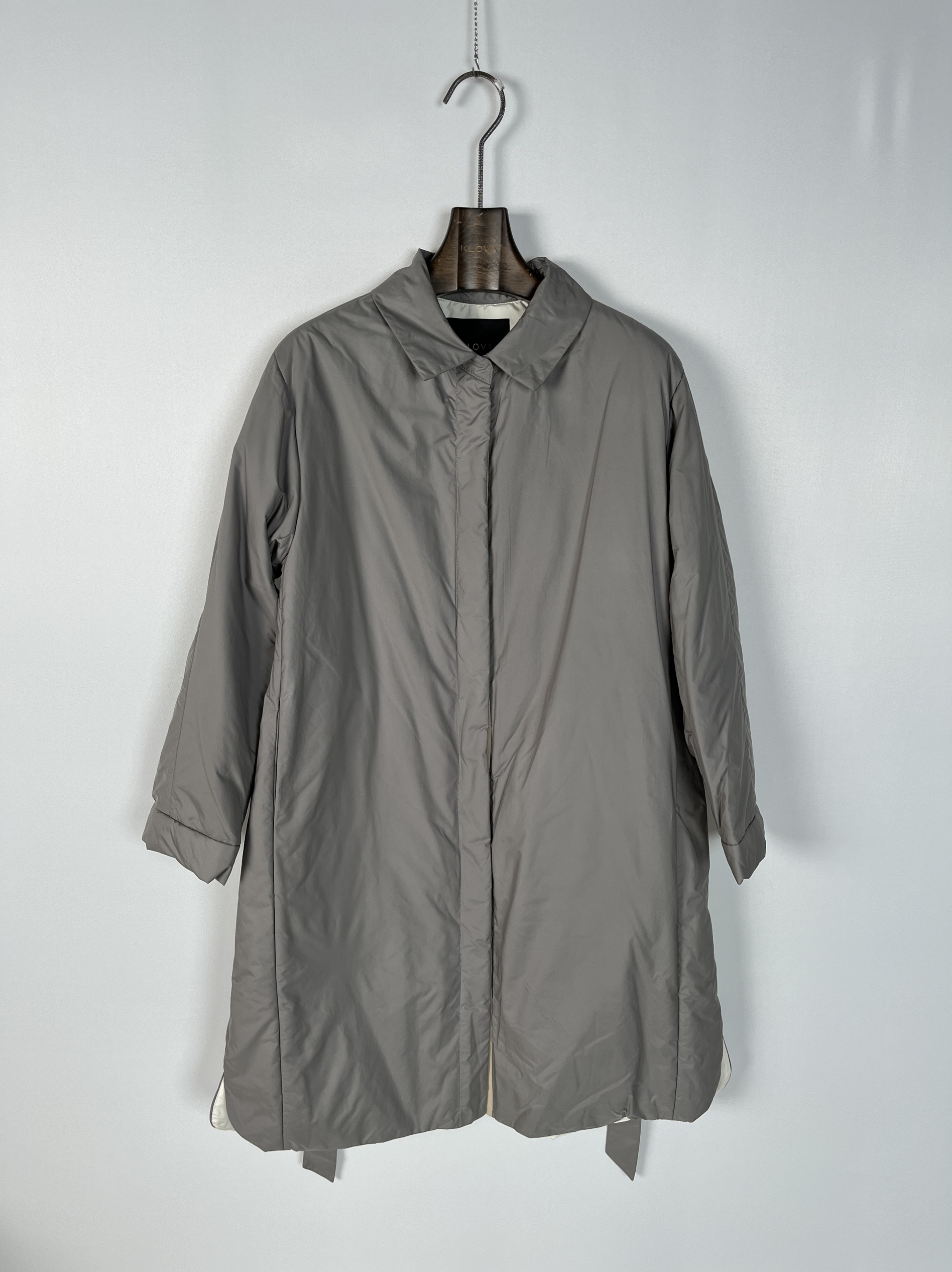 柯罗芭冬季专柜同款衬衫领衬垫直身长款薄棉服  MC1124 ￥6900