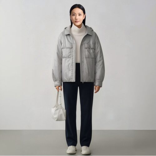 柯利亚诺冬季专柜同款星月灰色翻领衬衫式棉服  MS9335B ￥2990