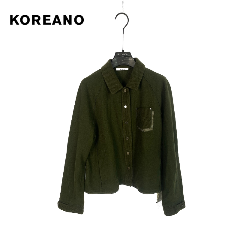 柯利亚诺春秋专柜同款卡其绿毛茬衬衫  CY0363(9UN) ￥3880