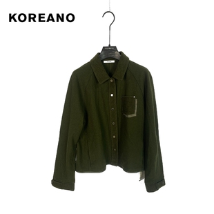 柯利亚诺春秋专柜同款卡其绿毛茬衬衫  CY0363(9UN) ￥3880