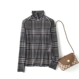 柯利亚诺春秋专柜同款灰色浅驼镂空格纹设计T恤  TT6517C ￥590