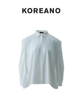 柯利亚诺春秋专柜同款白色棉感宽松设计感廓型衬衫CW45326(JUN)