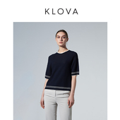 柯罗芭夏季 ￥3490 ZT9455J 专柜同款 藏蓝色A型小圆领针织衫