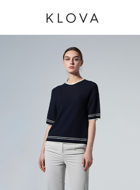 柯罗芭夏季专柜同款藏蓝色A型小圆领针织衫  ZT9455J ￥3490