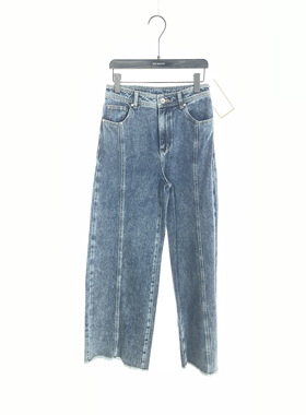 柯利亚诺冬季专柜同款水洗丹宁蓝色大直筒牛仔裤  KN6768G ￥990