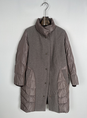 柯罗芭冬季专柜同款小茧型假两件式中长羽绒服  YC4086 ￥8900