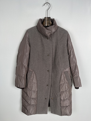 柯罗芭冬季专柜同款小茧型假两件式中长羽绒服  YC4086 ￥8900
