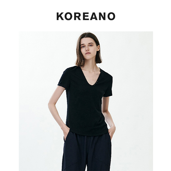 柯利亚诺夏季专柜同款黑色简约时尚短袖T恤  TT3672 ￥1390