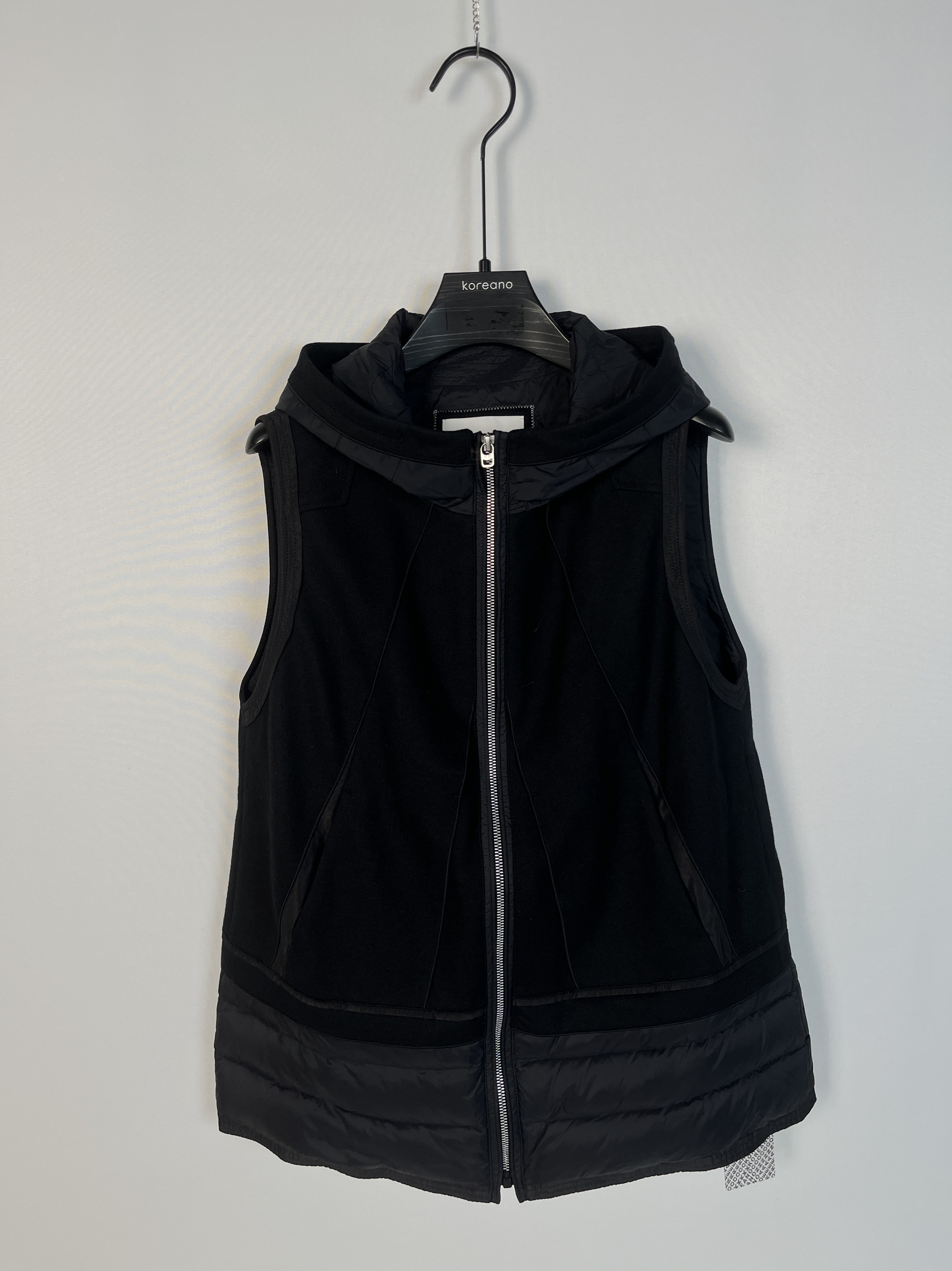 柯利亚诺冬季专柜同款黑色小A型连帽拼接马甲  JY3773B ￥4880