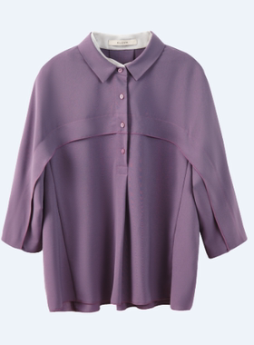 柯罗芭春秋专柜同款灰紫色小茧型衬衫  CW3527 ￥2990