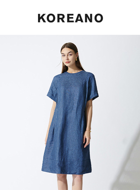 柯利亚诺夏季专柜同款合身X型亚麻连衣裙  LW0063(UNL)B ￥4880