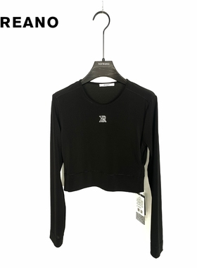 柯利亚诺夏季专柜同款石墨黑圆领收身短款T恤  TT5675 ￥1080