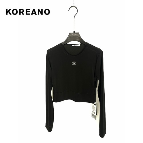 柯利亚诺夏季专柜同款石墨黑圆领收身短款T恤  TT5675 ￥1080